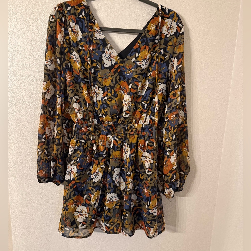 Floral Long Sleeve Romper